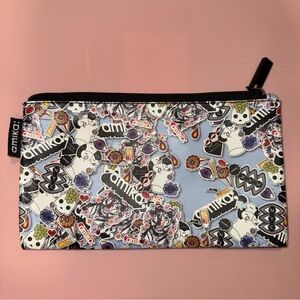 Amika Multicolor Graphic Pouch with Black Zipper